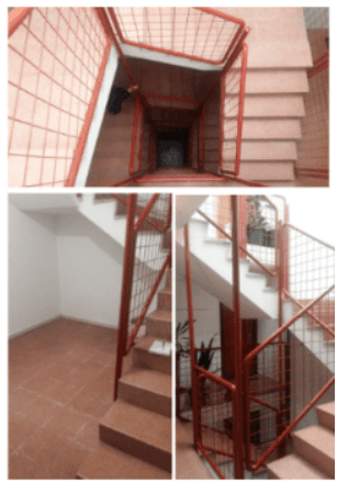 Cage d'escalier d'un immeuble.